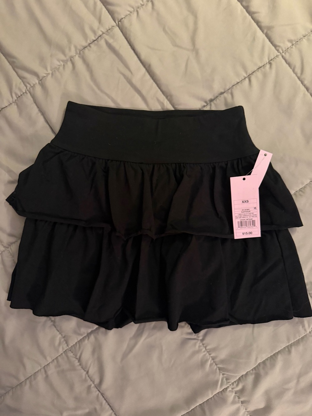 Wild Fable Black Tiered Ruffle Skirt with Built-In Shorts